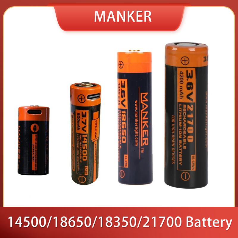 Vape Battery 18650 - Manker 14500/18650/18350/21700 Batería para Linterna
