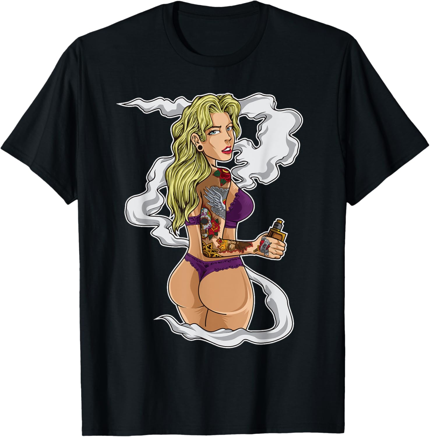 Camiseta gráfica tatuada Vapin - Vaping Shop reseña y precio